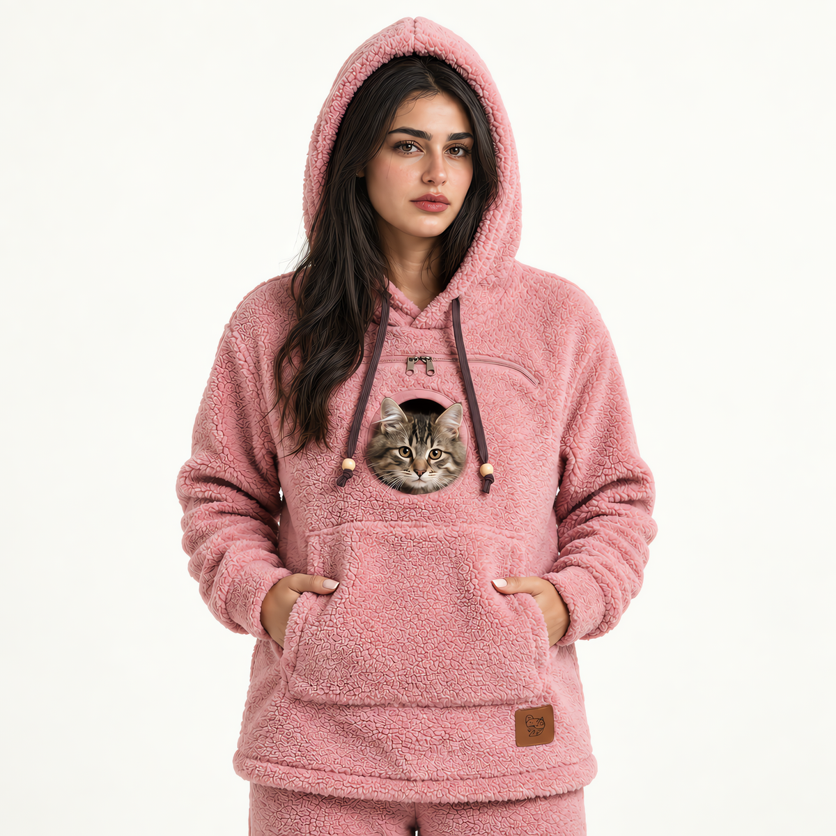 Pawddle™ Kuschel-Hoodie mit Hundetasche