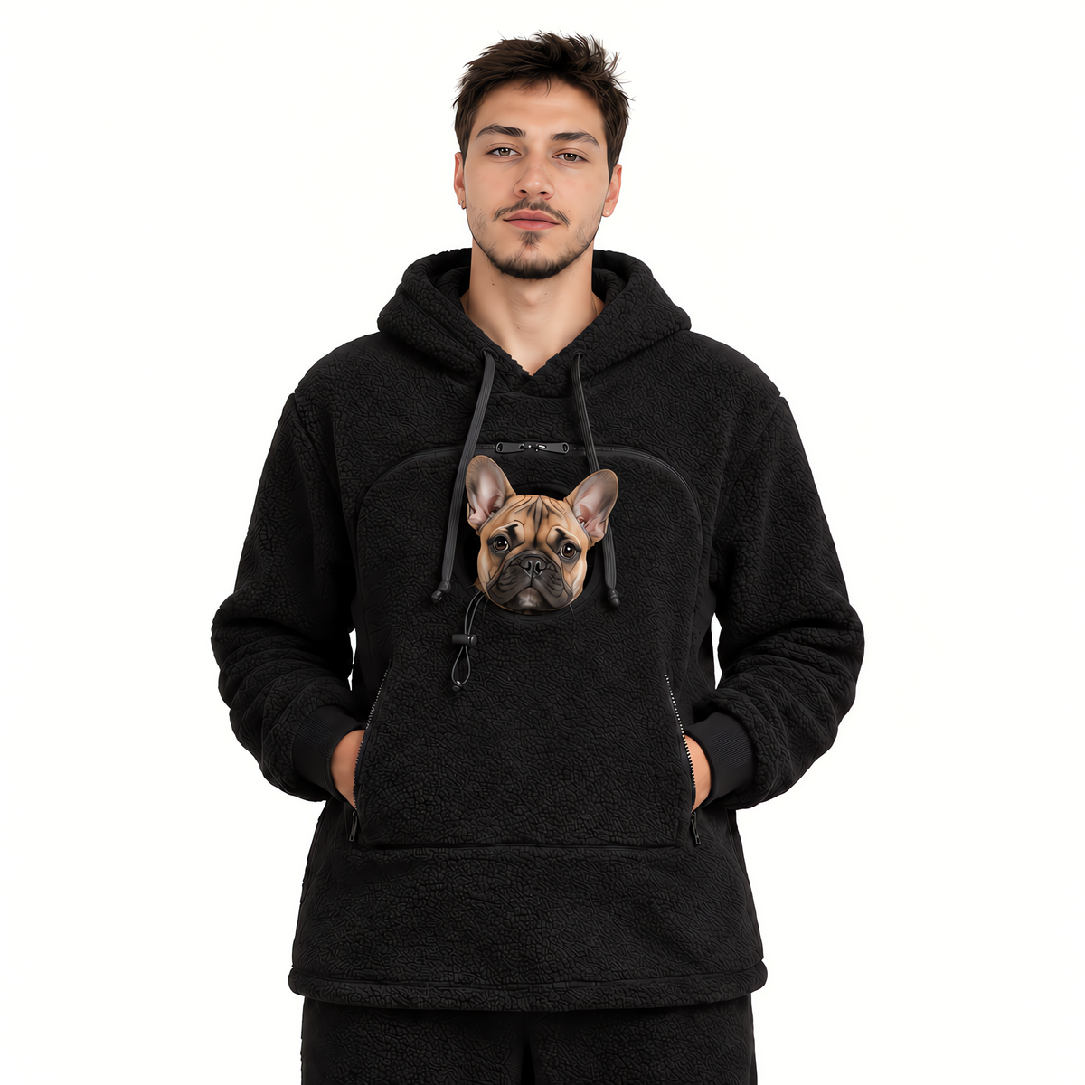 Pawddle™ Kuschel-Hoodie mit Hundetasche