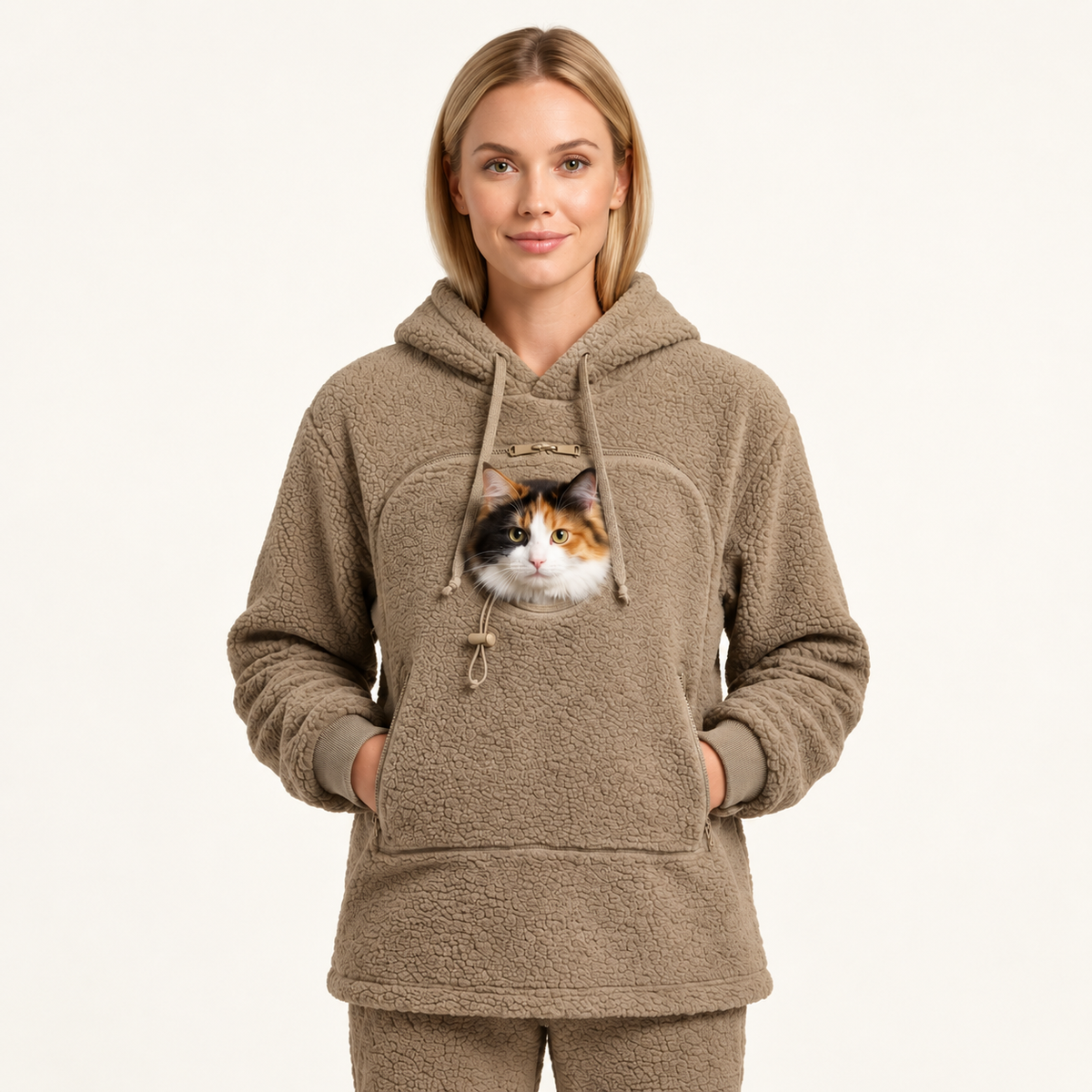 Pawddle™ Kuschel-Hoodie mit Hundetasche