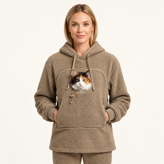 Pawddle™ Kuschel-Hoodie mit Hundetasche